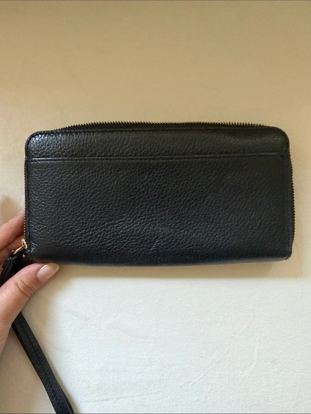 Coach Black Pebbled Leather Wristlet Clutch